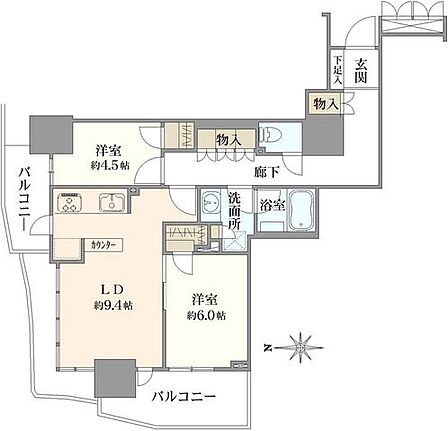 2LDK 間取り