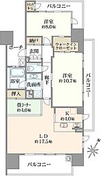 プラウド藤が丘テラス 2LDKの間取図画像