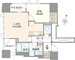 プラウドタワー名古屋丸の内ステーションマークス 1LDKの間取図画像