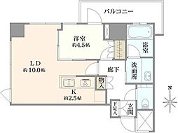 プラウドタワー覚王山 1LDKの間取図画像