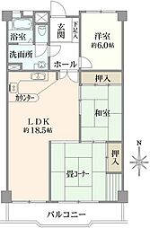 浄心ステーションビル南館 3LDKの間取図画像