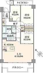 ローレルコート八事広路町 3LDKの間取図画像