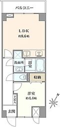 クレール久米川 1LDKの間取図画像