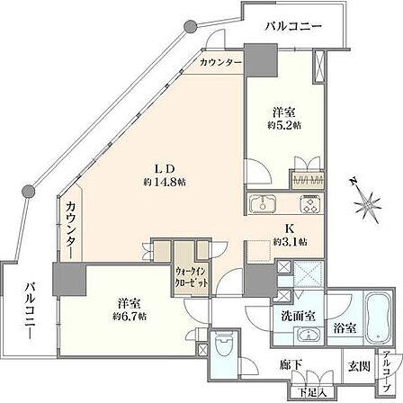 2LDK 間取り