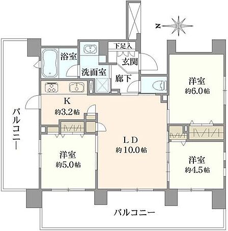 3LDK 間取り