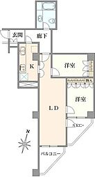 東高代々木ペアシティA棟 2LDKの間取図画像
