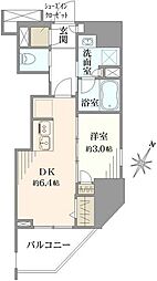 イニシア新宿早稲田 1DKの間取図画像
