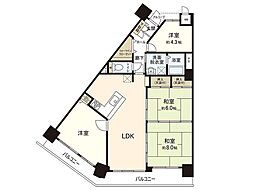クローバーハイツ南花台 4LDKの間取図画像