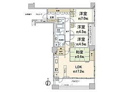 パークホームズ四天王寺 4LDKの間取図画像
