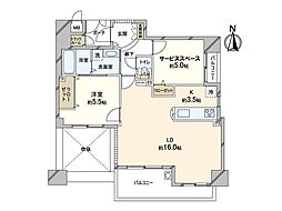 エステムコート谷町六丁目2アクティーネ 1SLDKの間取図画像