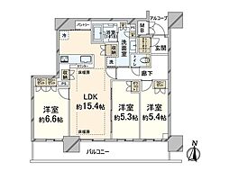 ザ・ファインタワー梅田豊崎 3LDKの間取図画像