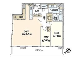 ザ・パークハウス中之島タワー 2LDKの間取図画像