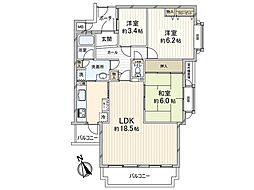 須磨コープ野村潮見台ハイツ 3LDKの間取図画像