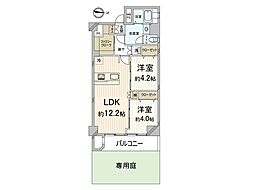 チサンマンション第一江坂 2LDKの間取図画像