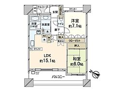 ライオンズガーデン千里丘 2LDKの間取図画像