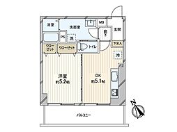 芝マンション 1DKの間取図画像