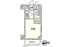 レクセル武蔵関 1Kの間取図画像