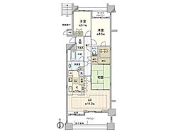 グランソシエ国立ウエストウイング 3LDKの間取図画像