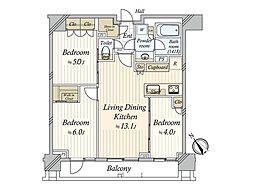 PIAS渋谷本町residence 3LDKの間取図画像