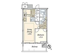 パークシティ武蔵小山ザタワー 1LDKの間取図画像