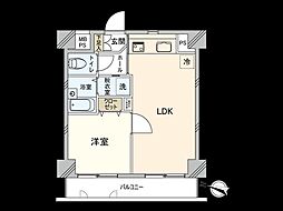 横浜南ガーデン 1LDKの間取図画像