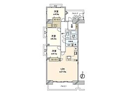 ロビーシティ相模大野五番街11号棟 3LDKの間取図画像