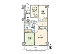 サンヴェール橋本ステージ1 2SLDKの間取図画像