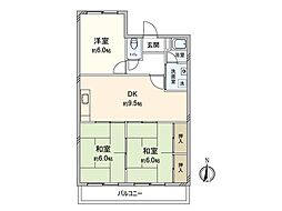 第一原田ビル 3DKの間取図画像