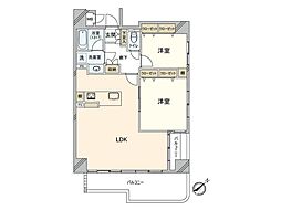 アーバンスクエア博多駅 2LDKの間取図画像
