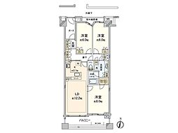 オーベル東陽町 3LDKの間取図画像