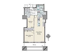 三田ガーデンヒルズサウスヒル 2LDKの間取図画像