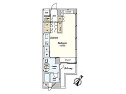 フィーノ渋谷 ワンルームの間取図画像