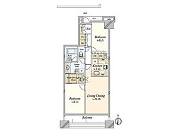 ルフォン世田谷 2LDKの間取図画像