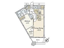 勝どきザ・タワー 1LDKの間取図画像