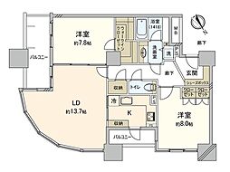 ザ・タワー・グランディア 2LDKの間取図画像