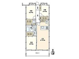 クリオ鷺ノ宮弐番館 3LDKの間取図画像