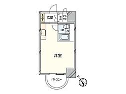 チサンマンション第2天神 ワンルームの間取図画像