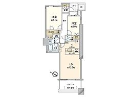 ヨコハマタワーリングスクエアザ・イースト 2LDKの間取図画像