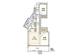 ヨコハマタワーリングスクエアザ・イースト 2LDKの間取図画像