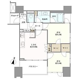 ライオンズ練馬アートレジデンス 2LDKの間取図画像