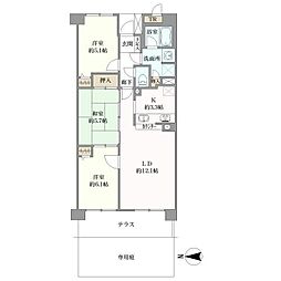 ベルドゥムール柏湯元温泉 3LDKの間取図画像