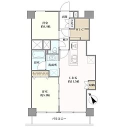 青葉台フラワーマンション 2LDKの間取図画像