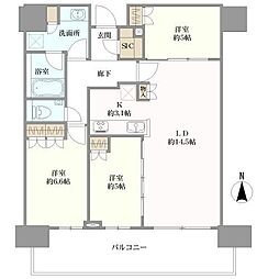 プラウドタワー神戸垂水 3LDKの間取図画像