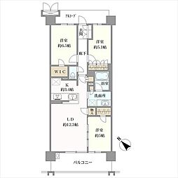 プラウドシティ神戸西神南 3LDKの間取図画像