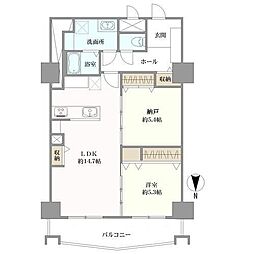ローズマンション大濠 2DKの間取図画像