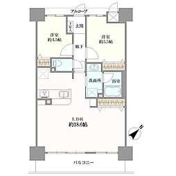 アルファライフ吉塚駅東2 2LDKの間取図画像