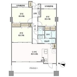コアマンション下大利ネクステージ 3LDKの間取図画像