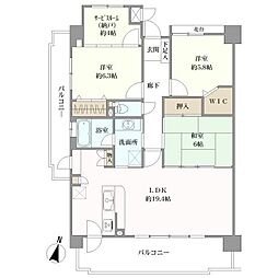 コアマンション周船寺ネクステージ 3LDKの間取図画像