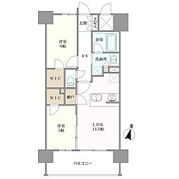 サンパーク長嶺南グラッセ 2LDKの間取図画像