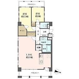 コンセール丸の内 2LDKの間取図画像